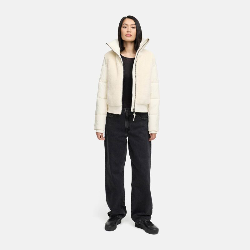 Navahoo Teddyzone Damen Winter Steppjacke gefüttert Offwhite-Größe M - Gr. 38