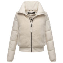 Navahoo Teddyzone Damen Winter Steppjacke gef&uuml;ttert Offwhite-Gr&ouml;&szlig;e M - Gr. 38