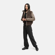 Navahoo Teddyzone Damen Winter Steppjacke gef&uuml;ttert Stone Brown-Gr&ouml;&szlig;e XS - Gr. 34