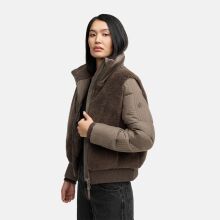 Navahoo Teddyzone Damen Winter Steppjacke gef&uuml;ttert Stone Brown-Gr&ouml;&szlig;e XS - Gr. 34