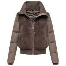 Navahoo Teddyzone Damen Winter Steppjacke gef&uuml;ttert Stone Brown-Gr&ouml;&szlig;e XS - Gr. 34