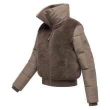 Navahoo Teddyzone Damen Winter Steppjacke gef&uuml;ttert Stone Brown-Gr&ouml;&szlig;e XS - Gr. 34