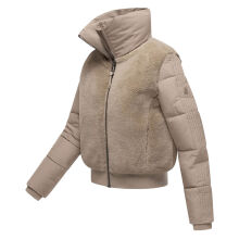 Navahoo Teddyzone Damen Winter Steppjacke gef&uuml;ttert Light Taupe-Gr&ouml;&szlig;e S - Gr. 36