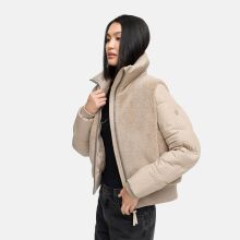 Navahoo Teddyzone Damen Winter Steppjacke gef&uuml;ttert Light Taupe-Gr&ouml;&szlig;e XXL - Gr. 44