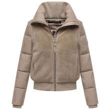 Navahoo Teddyzone Damen Winter Steppjacke gef&uuml;ttert Light Taupe-Gr&ouml;&szlig;e XXL - Gr. 44