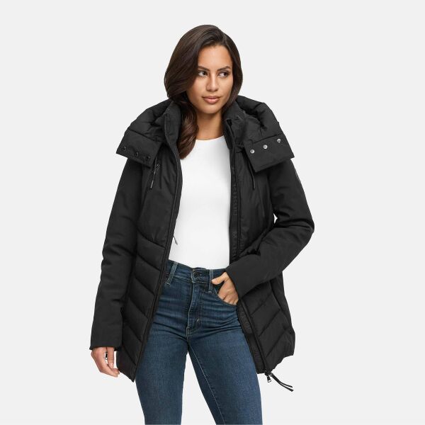 Marikoo Tivaa Damen Herbst Winter Steppjacke Schwarz-Größe XXXL - Gr. 46