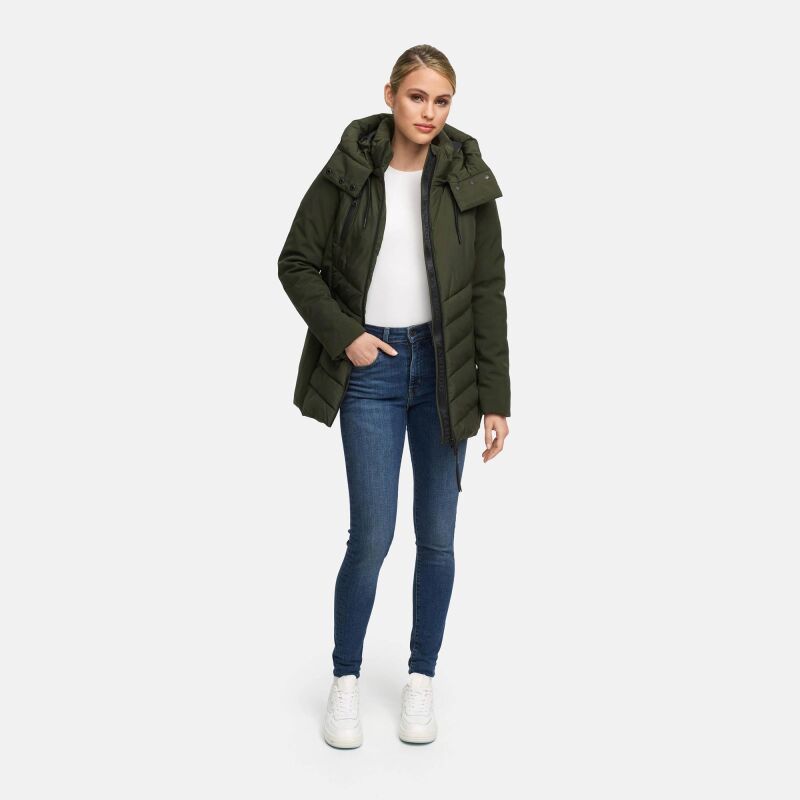 Marikoo Tivaa Damen Herbst Winter Steppjacke Dark Olive