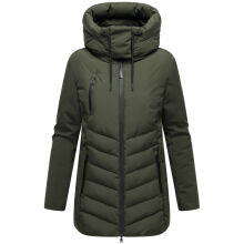 Marikoo Tivaa Damen Herbst Winter Steppjacke Dark Olive-Gr&ouml;&szlig;e XL - Gr. 42