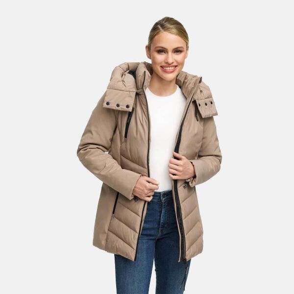Marikoo Tivaa Damen Herbst Winter Steppjacke Taupe Grey-Größe M - Gr. 38