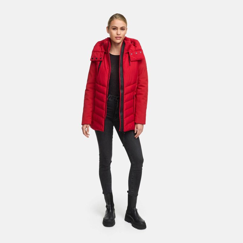 Marikoo Tivaa Damen Herbst Winter Steppjacke Deep Red-Größe M - Gr. 38