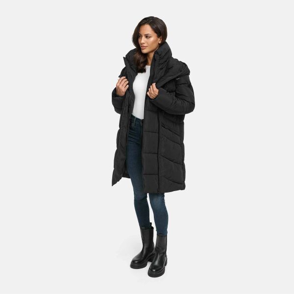 Marikoo Virenaa Damen Winter Steppjacke halblang Schwarz Größe L - Gr. 40