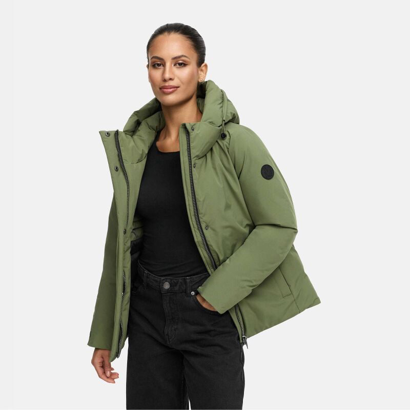 Marikoo Yeminaa Damen Herbst Winter Jacke Olive Leaf Gr&ouml;&szlig;e L - Gr. 40