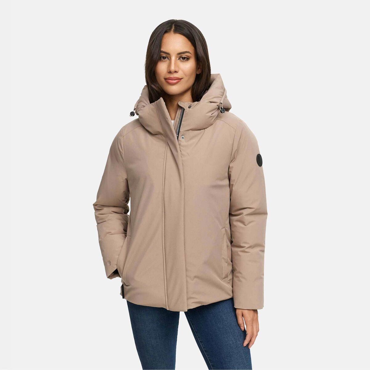 Marikoo Yeminaa Damen Herbst Winter Jacke Taupe Grey Größe M - Gr. 38