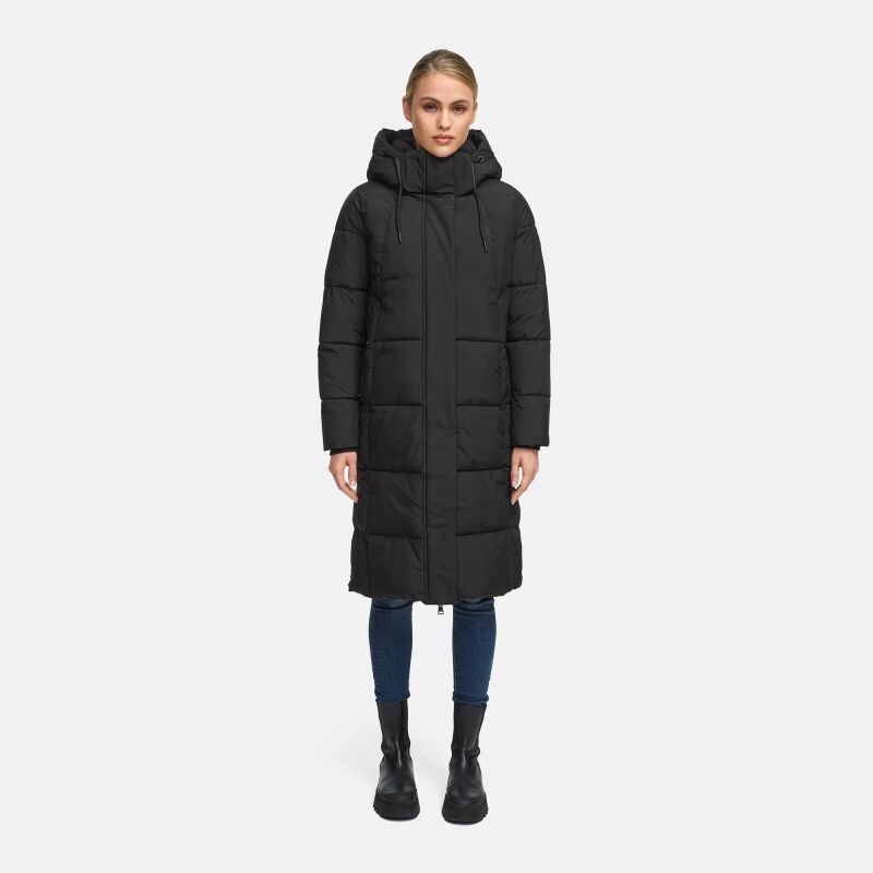 Marikoo Chumanii Damen Herbst Winter Steppmantel Parka lang Schwarz Größe L - Gr.40