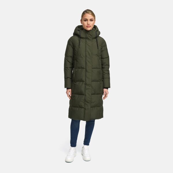Marikoo Chumanii Damen Herbst Winter Steppmantel Parka lang DarkOlive Größe S - Gr.36