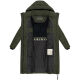 Marikoo Chumanii Damen Herbst Winter Steppmantel Parka lang DarkOlive Größe S - Gr.36