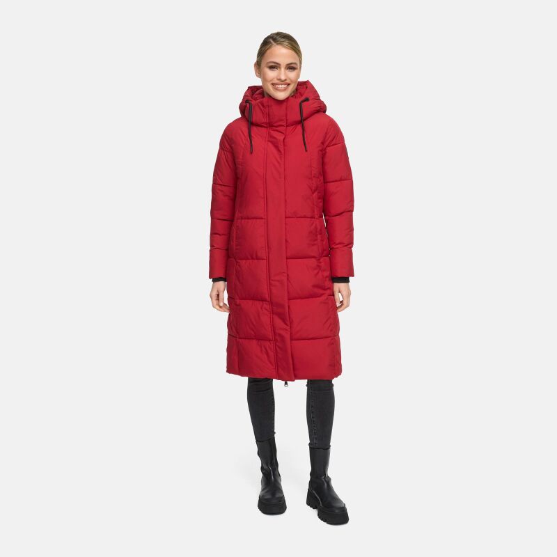 Marikoo Chumanii Damen Herbst Winter Steppmantel Parka lang DeepRed