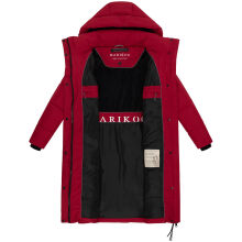 Marikoo Chumanii Damen Herbst Winter Steppmantel Parka lang DeepRed Größe S - Gr.36