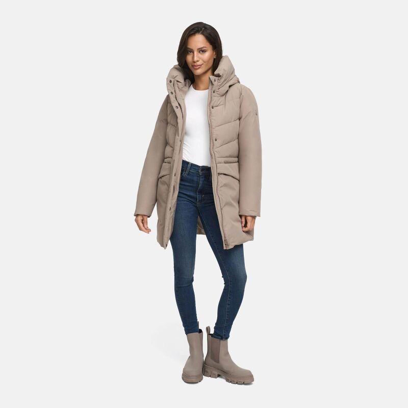 Marikoo Delilah Damen Herbst Winter Steppjacke TaupeGrey-Gr&ouml;&szlig;e XXL - Gr. 44