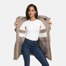 Marikoo Delilah Damen Herbst Winter Steppjacke TaupeGrey-Gr&ouml;&szlig;e XXL - Gr. 44