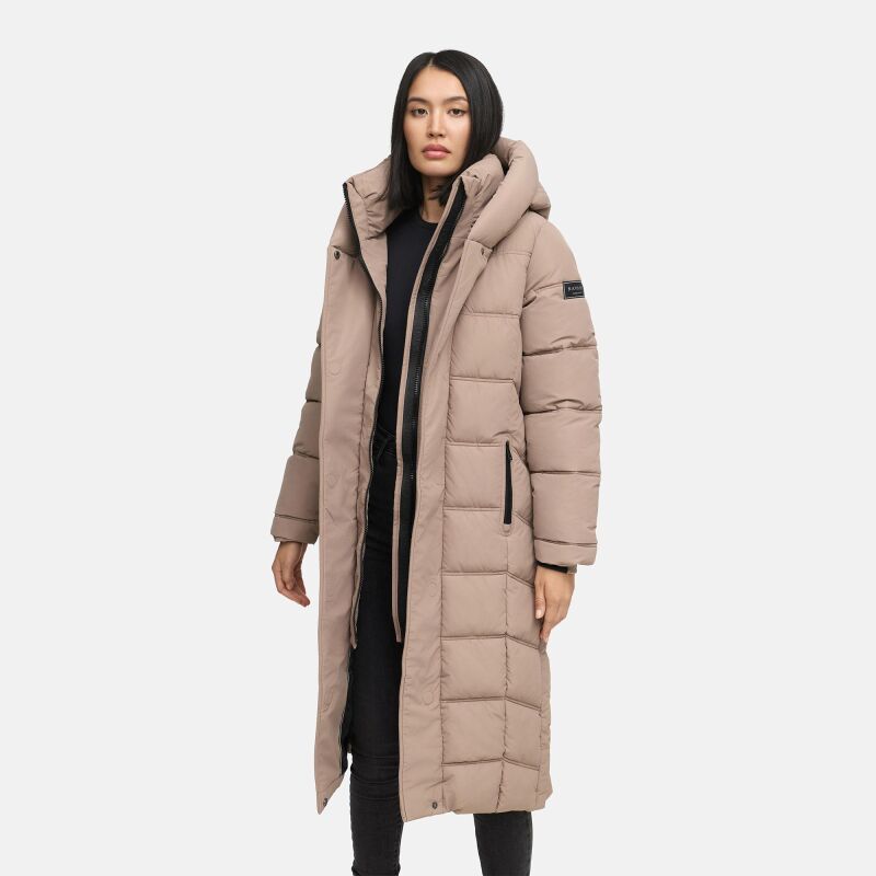 Navahoo Engelsfeder Damen Winter Parka Steppmantel TaupeGrey