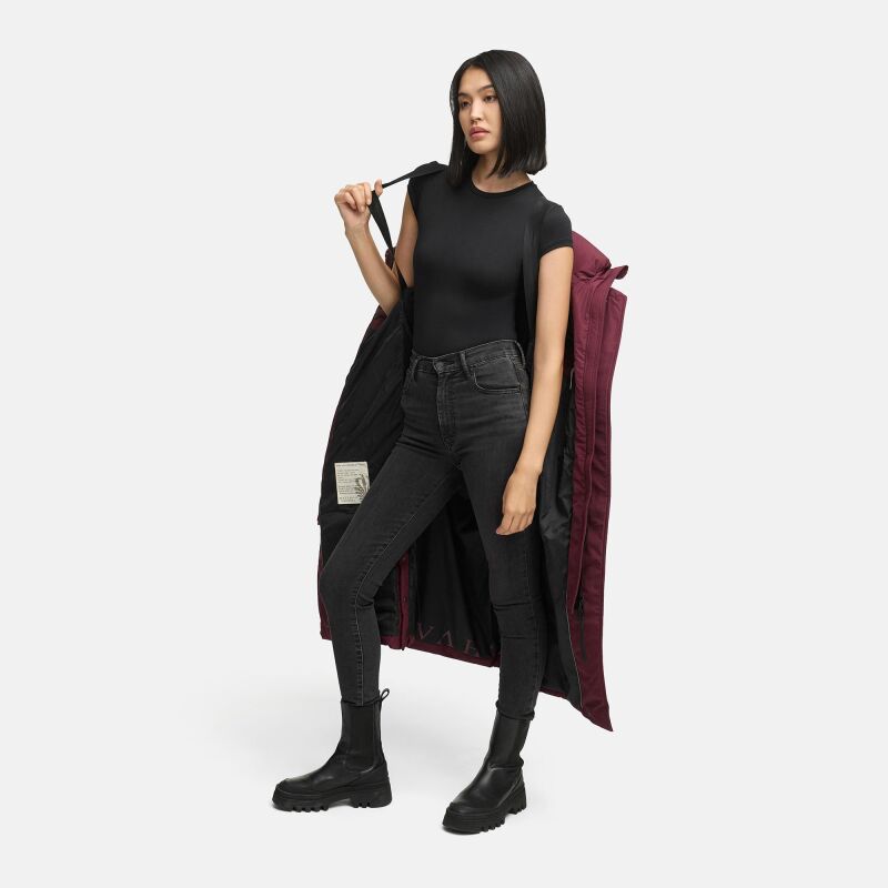 Navahoo Engelsfeder Damen Winter Parka Steppmantel Wine