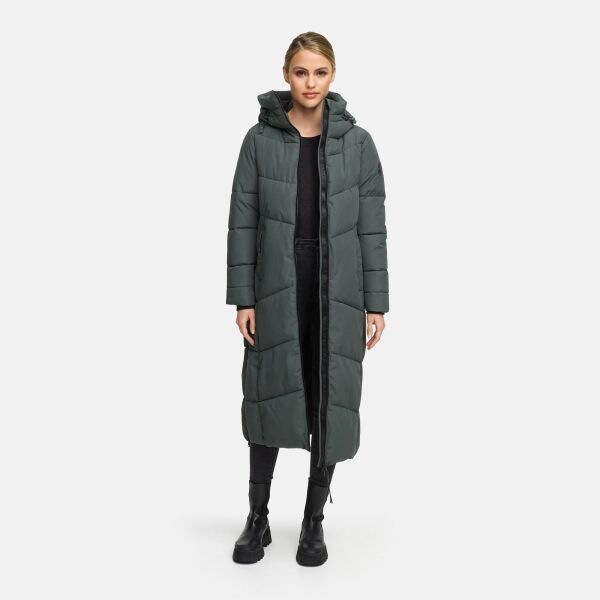 Marikoo Firella Damen Winter Steppmantel Winterjacke Parka StoneGreen-Größe L - Gr. 40