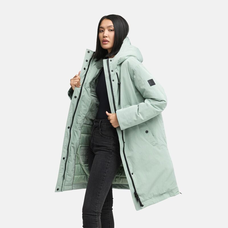 Navahoo Hageltanz Damen Winterjacke Parka SmokeyMint-Gr&ouml;&szlig;e L - Gr. 40