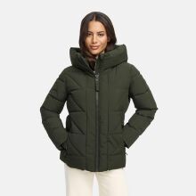 Marikoo Kuschelnasee Damen Herbst Winter Steppjacke DarkOlive-Größe XS - Gr. 34