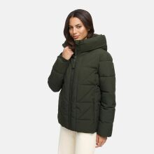 Marikoo Kuschelnasee Damen Herbst Winter Steppjacke DarkOlive-Größe XS - Gr. 34