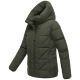 Marikoo Kuschelnasee Damen Herbst Winter Steppjacke DarkOlive-Größe XS - Gr. 34