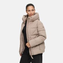 Marikoo Kuschelnasee Damen Herbst Winter Steppjacke TaupeGrey-Größe L - Gr. 40