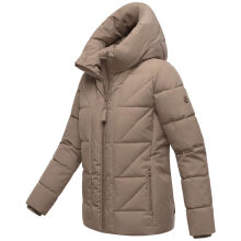 Marikoo Kuschelnasee Damen Herbst Winter Steppjacke TaupeGrey-Größe L - Gr. 40