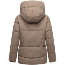 Marikoo Kuschelnasee Damen Herbst Winter Steppjacke TaupeGrey-Größe L - Gr. 40