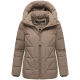 Marikoo Kuschelnasee Damen Herbst Winter Steppjacke TaupeGrey-Größe L - Gr. 40