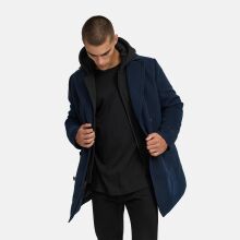 Stone Harbour Darioon Herren Mantel gef&uuml;ttert in Wollmantel Optik Navy Gr&ouml;&szlig;e L - Gr. L