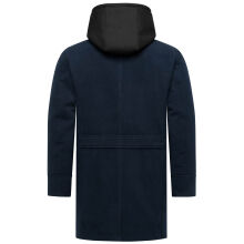 Stone Harbour Darioon Herren Mantel gef&uuml;ttert in Wollmantel Optik Navy Gr&ouml;&szlig;e L - Gr. L