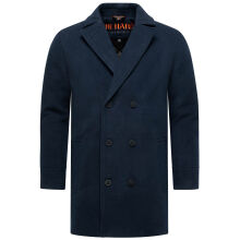 Stone Harbour Darioon Herren Mantel gef&uuml;ttert in Wollmantel Optik Navy Gr&ouml;&szlig;e L - Gr. L