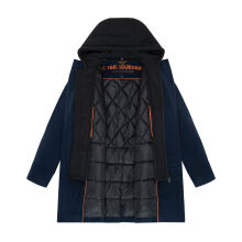 Stone Harbour Darioon Herren Mantel gef&uuml;ttert in Wollmantel Optik Navy Gr&ouml;&szlig;e L - Gr. L