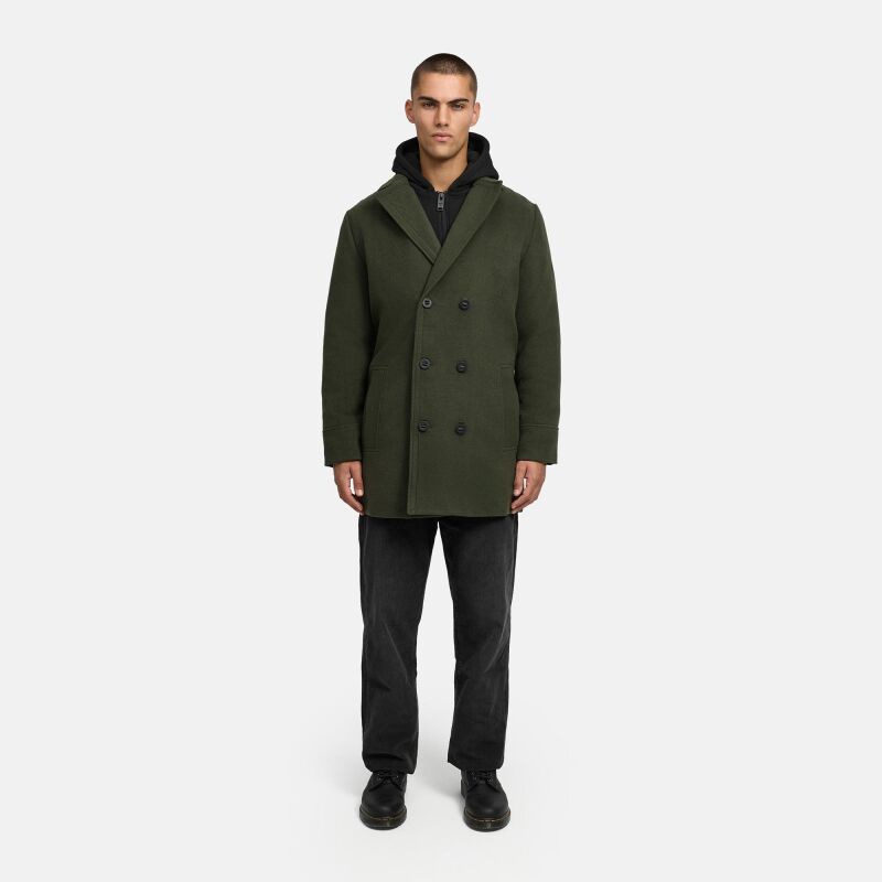 Stone Harbour Darioon Herren Mantel gef&uuml;ttert in Wollmantel Optik Dark Olive Gr&ouml;&szlig;e XXL - Gr. 2XL