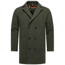 Stone Harbour Darioon Herren Mantel gef&uuml;ttert in Wollmantel Optik Dark Olive Gr&ouml;&szlig;e XXL - Gr. 2XL