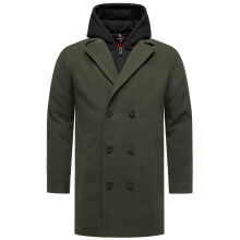 Stone Harbour Darioon Herren Mantel gef&uuml;ttert in Wollmantel Optik Dark Olive Gr&ouml;&szlig;e XXXL - Gr. 3XL