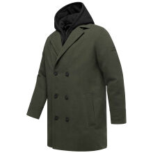 Stone Harbour Darioon Herren Mantel gef&uuml;ttert in Wollmantel Optik Dark Olive Gr&ouml;&szlig;e XXXL - Gr. 3XL