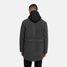 Stone Harbour Darioon Herren Mantel gefüttert in Wollmantel Optik Anthrazit Größe S - Gr. S