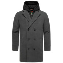 Stone Harbour Darioon Herren Mantel gefüttert in Wollmantel Optik Anthrazit Größe S - Gr. S