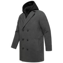 Stone Harbour Darioon Herren Mantel gefüttert in Wollmantel Optik Anthrazit Größe S - Gr. S