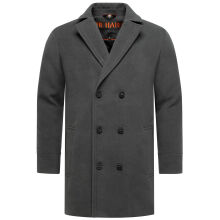 Stone Harbour Darioon Herren Mantel gefüttert in Wollmantel Optik Anthrazit Größe S - Gr. S