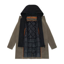 Stone Harbour Darioon Herren Mantel gefüttert in Wollmantel Optik Stone Brown Größe L - Gr. L