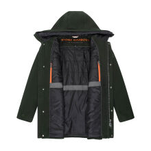 Stone Harbour Fenroos Herren Winter Mantel gef&uuml;ttert in Wollmantel Optik Dark Olive Gr&ouml;&szlig;e M - Gr. M
