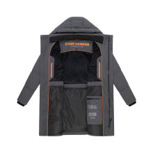 Stone Harbour Hadrieen Herren Winter Parka Steppmantel Anthrazit Größe S - Gr. S